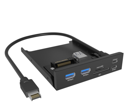 Hub USB ICY BOX Panel przedni hub USB-C, USB-A, czytnik kart pamięci